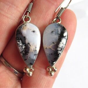 Sterling SIlver And Dendritic Agate Earrings
